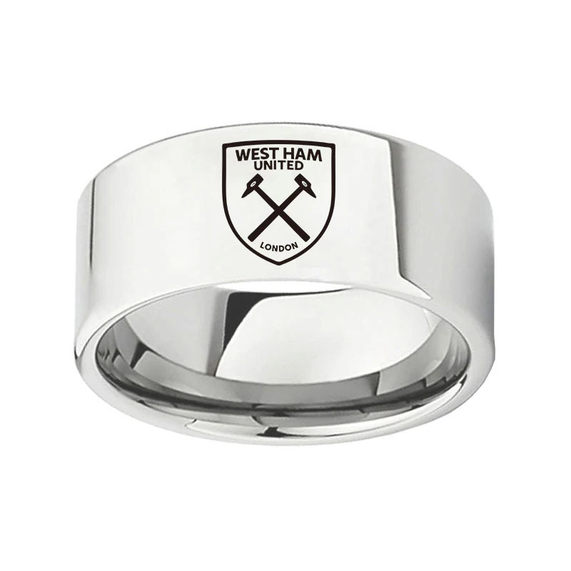 

Customize DIY Name Design West Ham,United Football Club Logo Sport Pattern Titanium Steel Metal Mens Rings Jewelry