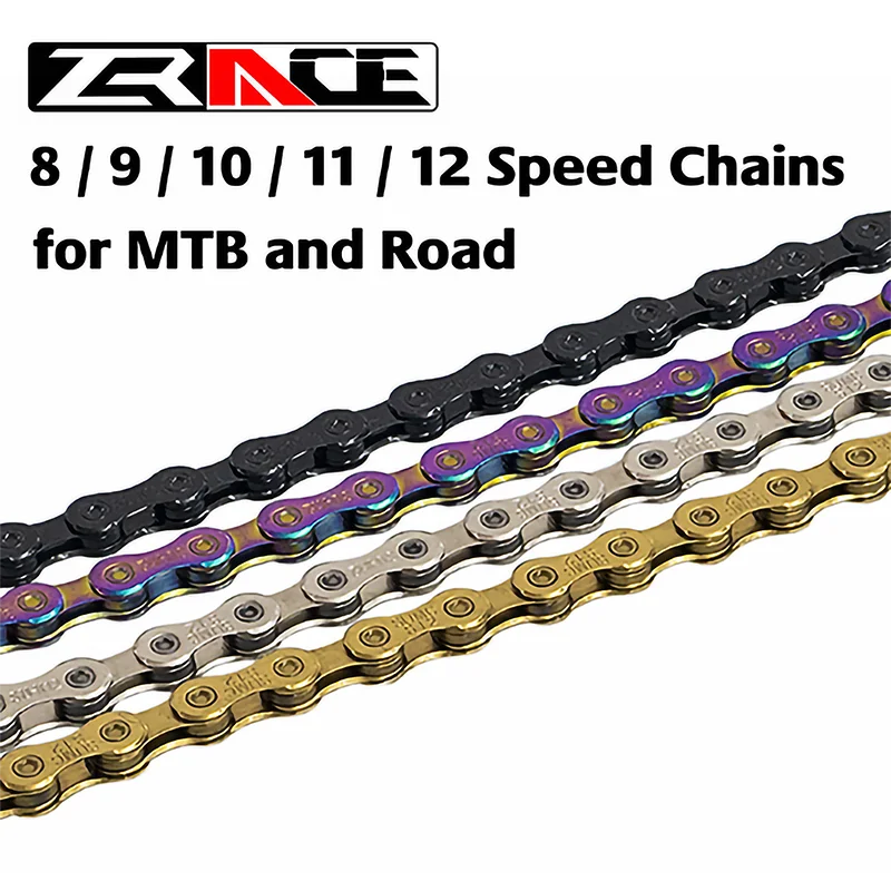 ZRACE Bike Chain 8 9 10 11 12 Speed MTB Mountain Road Bicycle Neon-Like Silver Black Gold 114/120/126L | Спорт и развлечения