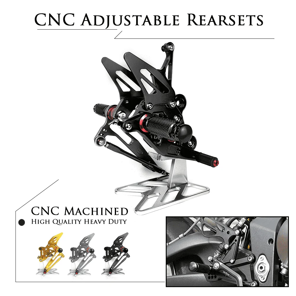 

Motorcycle CNC Aluminum Footrest Rear Sets Adjustable Rearset Foot Pegs for Suzuki Naked GSR750 GSXS750 GSX-S750 2011-2017