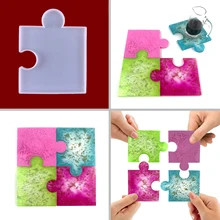 

Puzzle Coaster Epoxy Mold DIY Square Coaster Coffee Mat Insulation Placemat Puzzle Coaster Silicone Mold