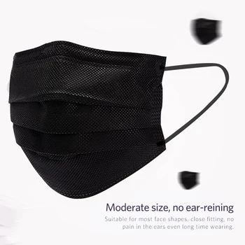 

Three Layer Breathable with Earloops Comfortable face mask - Anti Dust Black