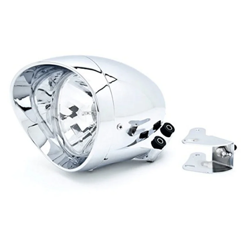 

universal 12V Chrome Bullet LED Angel Eye Headlight Lamp For cafe racer Motorcycle motorbike light