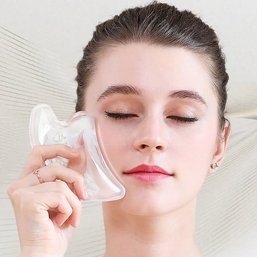 Transparent Natural Resin Crystal Scrapping Plate Thin Face Detox Body Face Massage Board Massage Relaxation Scraping Plate