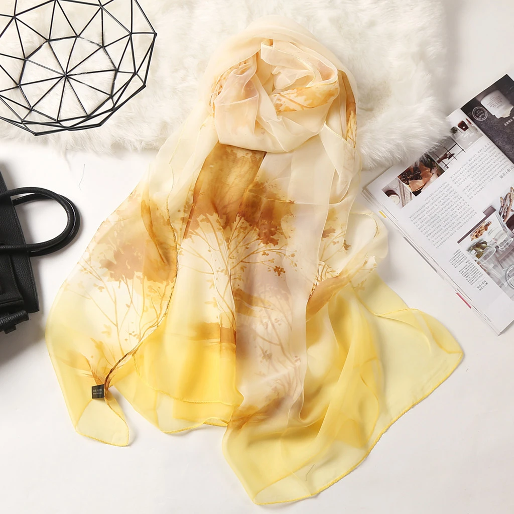 2019 New Women Fashion Spring Autumn Silk Scarfs Square Polyester Scarves Print Flowers Shawl Summer Shawls Hijabs 919