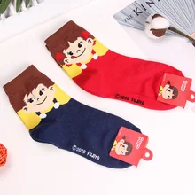 С рисунком fujiya/принт Носки Пеко Poko милые Веселые женские хлопковые носки мягкая удобная обувь модная повседневная обувь из дышащей ткани; сезон осень дышащие туфли на каждый день