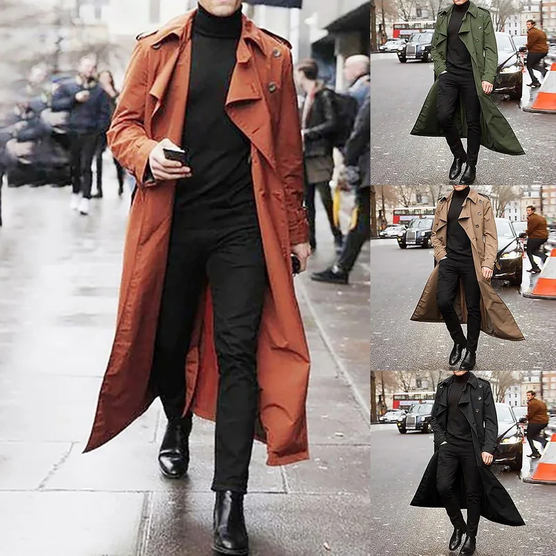 MoneRffi Autumn Winter Mens Jancket and Coats 2020 Brand Treanch Coats Stand Casual Overcoat Solid Color Slim Long Coats Outwear MoneRffi Autumn Winter Mens Jancket and Coats 2020 Brand Treanch Coats Stand Casual Overcoat Solid Color Slim Long Coats Outwear