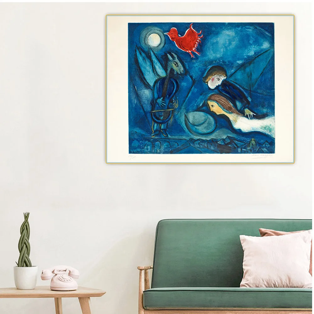 Цитон Марк Шагал Lovers in moonlight Canvas Холст Картина маслом знаменитое художественное