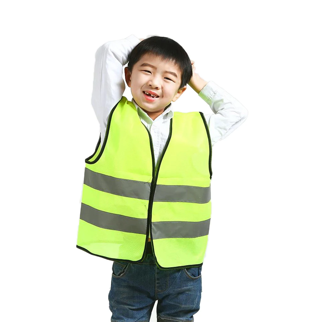 High Visibility Kids Safety Vest, Children Waistcoat Vest with Reflective Strips Traffic Clothes