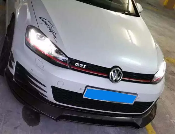 CF комплект Настоящее карбоновое волокно передняя губа для Golf7 GT& I передний бампер спойлер сплиттер автомобильный Стайлинг