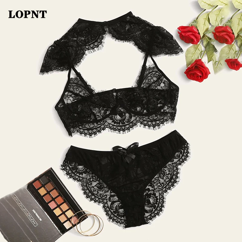 

LOPNT bra set Floral Lace Lingerie Set lingerie femme sexy Seamless underwear women set invisible bra Women Unlined Bralettes