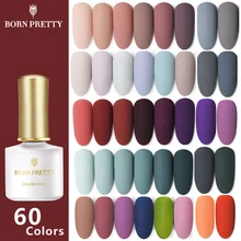NASCIDO BONITA 60 Cores Matte 6ml Prego Cor UV Gel Unha Polonês Top Coat Fosco Soak Off Nail Art Verniz Gel verniz(China)