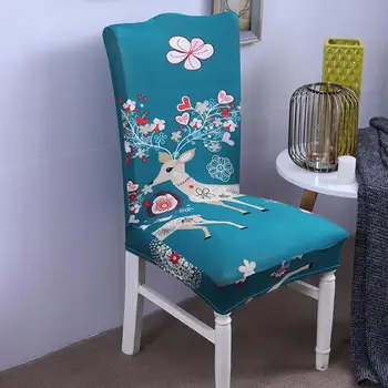 

4/6pcs Elastic Printing chair cover Stretch Spandex covers for dining room chairs Slipcover Kitchen Seat Case for Banquet