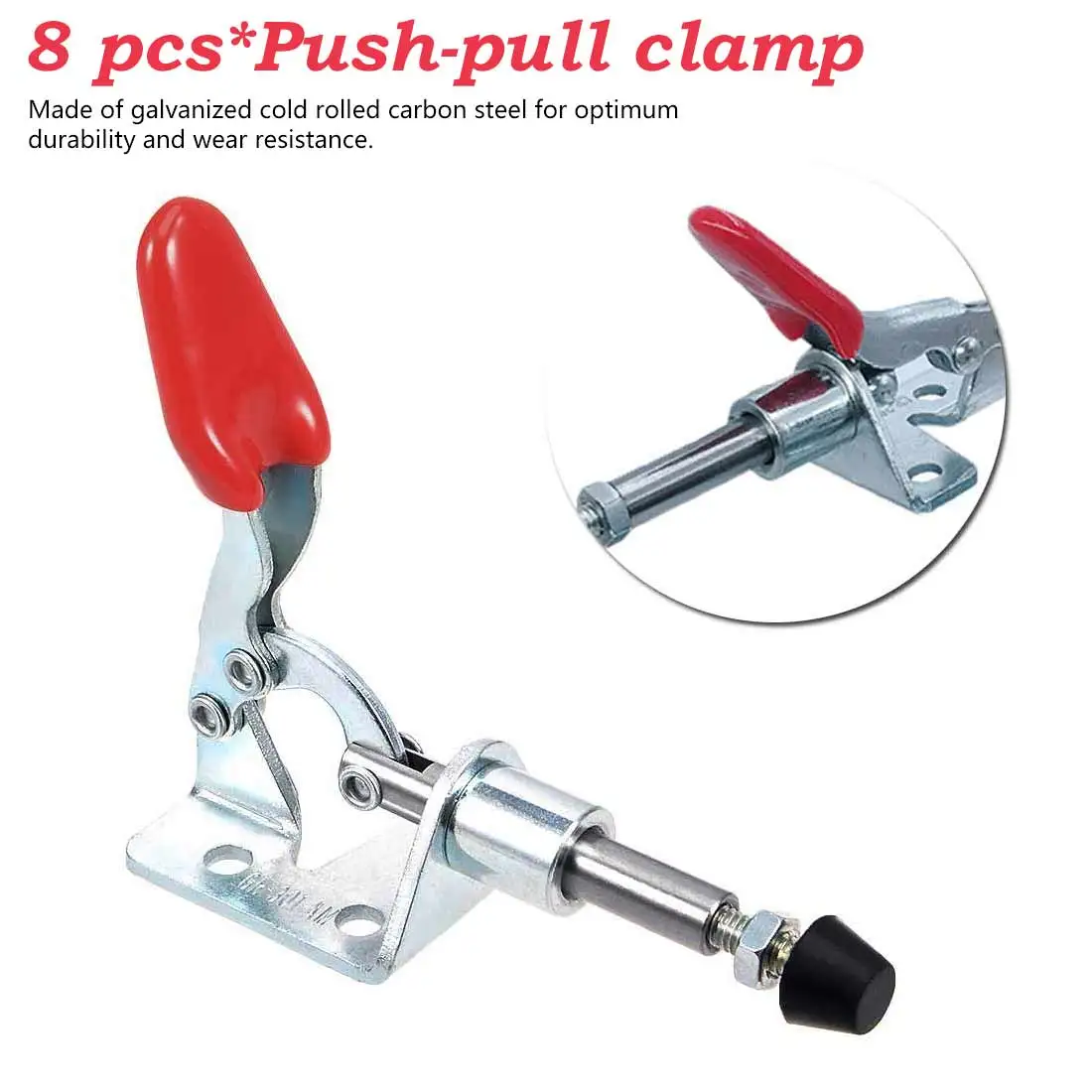 

8pc 27kg 50kg 90kg Anti-Slip U Shape Toggle Clamp Holding Capacity Push Pull Toggle Clamp Vertical/Horizontal Type for Hand Tool
