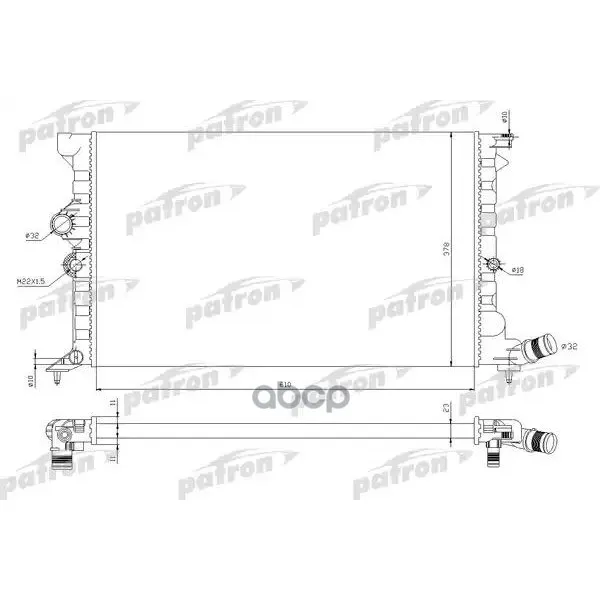 Радиатор Системы Охлаждения Citroen: Xantia 1.9d, 93-98,(-Ac) PATRON арт. PRS3040