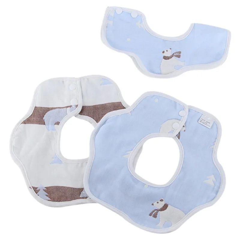 Детские нагрудники; одежда для малышей; милый цветочный стиль; Детские Непромокаемые нагрудники с вращающейся двойной застежкой; Модный нагрудник с рисунком звезды