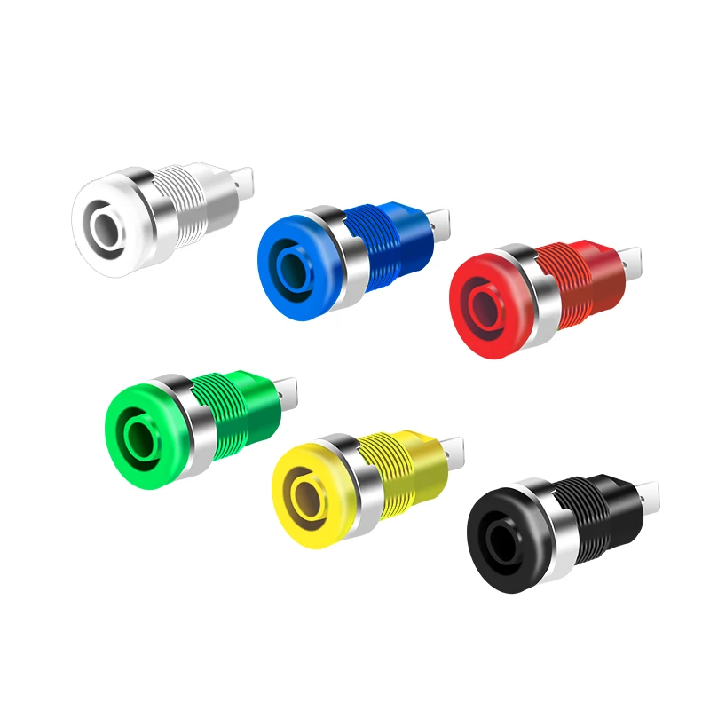 5pcs 4mm Banana Plugs Female Jack Socket Plug Wire Connector 5 Colors Each 1pcs Multimeter