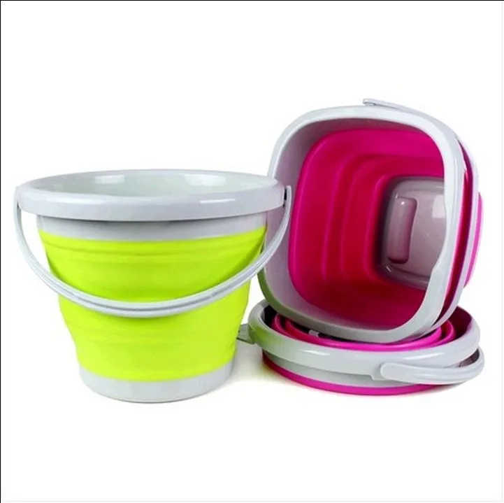 

Thick Foldable Bucket Eva Soft Silicone Retractable Portable Fishing Bucket Water Tank Square Open Bait Tray 5L