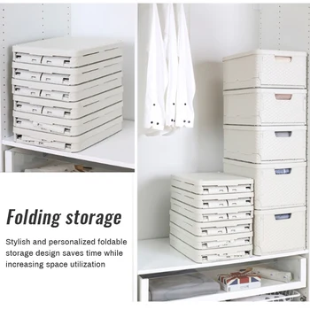 

Wardrobe Clothes Storage Box Stacked Drawer Type Layered Free Combination Storage Box Home Sundries Organizers