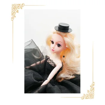 

AIIaosify Doll with small black Hat DIY handmade BJD Hat bottom three sizes mini hat