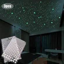 3 шт светящиеся точки Луна наклейка самоклеющаяся звездное небо Светоотражающая наклейка