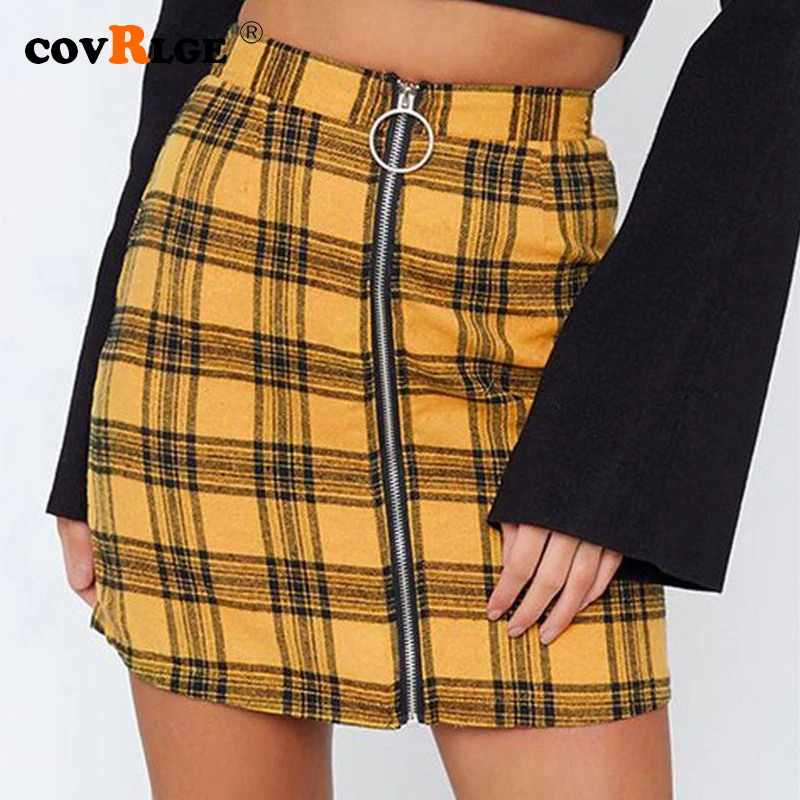 

Plaid Print Bodycon Skirt Women Fashion Yellow Red High Waist Short Skirts Summer Party Ladies Streetwear Short Skirt WQB003