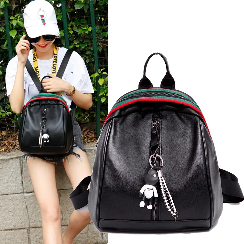 

2019 Spring And Summer New Style Leather Backpack Korean-style WOMEN'S Fashion Handbag Students Travel Trend Backpack Women's