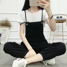 Женские комбинезоны модные растягивающиеся тонкие джинсы однотонные милые большие комбинезоны с карманами для девочек