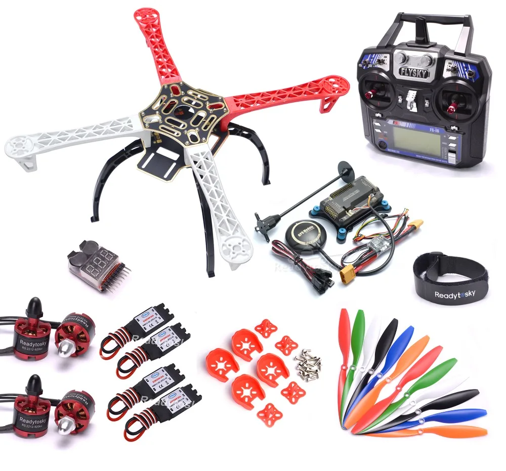Flysky i6 F450 450 мм Квадрокоптер рамка Комплект w/APM2.8 плата контроллера M8N gps 30A Simonk ESC 2212