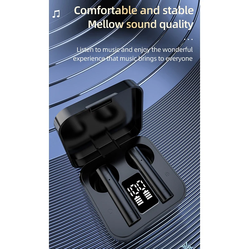 Bluetooth 5 1 TWS Earphone Wireless Press Earbuds Headset LED Display 1500MAh Charge Case for Smart Phone