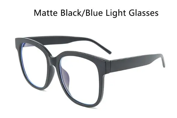 MATTE BLACK Новинка, большие квадратные очки, женские винтажные модные очки, очки без рецепта, оправа, анти-синий светильник, очки для мужчин - Цвет оправы: MATTE BLACK