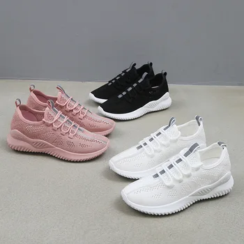 

2019 New Wild Breathable Flying Woven Mesh Sports Summer Womens Shoes Tenis Feminino Platform Sneakers Sneakers Women