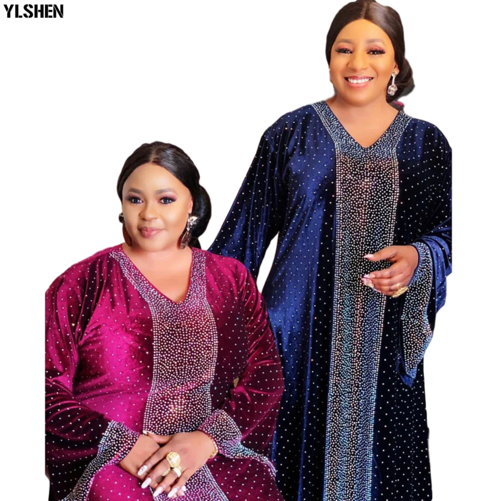 Plus Size African Dresses for Women Bazin Boubou Robe Africaine Femme Clothes Dashiki Long Abayas Muslim Dress Africa Clothing 07