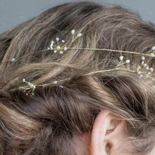 Серебряный ободок на голову с жемчугом украшения для волос для невесты жемчужные волосы лоза аксессуары для волос для невесты подружки невесты