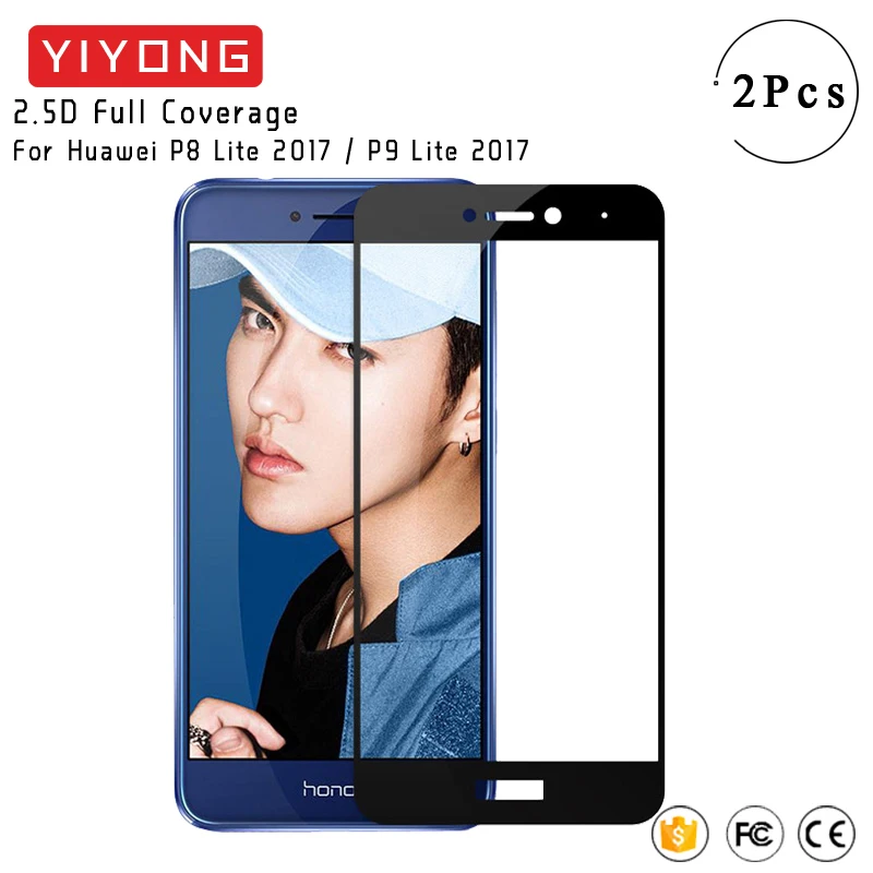 Защитное стекло YIYONG на весь экран для Huawei P8 Lite 2017 закаленное Honor 8 защитное P9 |