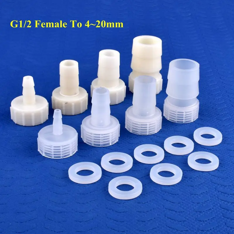 

5~200pcs G1/2 Female Thread 4~20mm PP Pagoda Connectors Irrigation System Water Pipe Hose Joints Aquarium Tank Air Pump Fittings