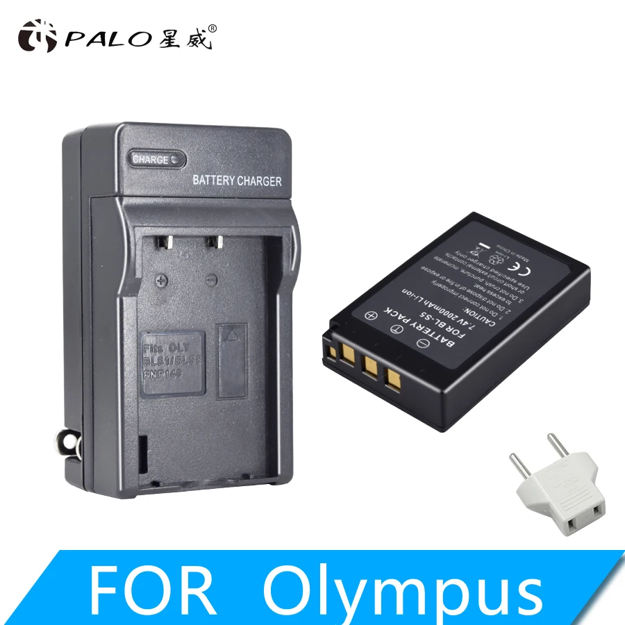 Palo Ps-Bls5 Ps Bls5 Bl-S5 Bls50 Batteria + Caricabatterie Per Olympus Pen E-Pl2, E-Pl5, E-Pl6, E-Pl7, E-Pm2, Om-D E-M10, E-M10 Ii