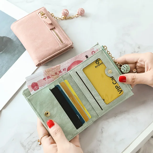  Small Wallets Women Splicing Short Wallet Purses Female Short  Coin Zipper Purse Credit Card Holder (Color : E, Size : 12 * 9cm) :  Clothing, Shoes & Jewelry