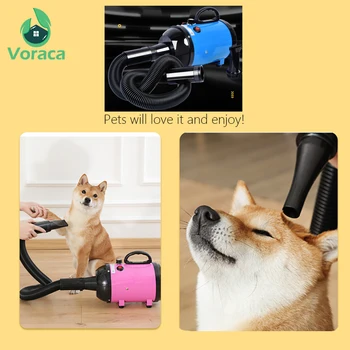 

2800W 220V Powerful Pet Dryer Blower Cat Dog Adjustable Strong-Power Low Noice Blower 3 Nozzles Salon Home Drying Hair Large Dog