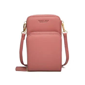 

Women Leather Mini Crossbody Shoulder Bag Large Capacity Phone PouchLadies Purse Zipper Messenger Bags E65D
