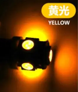 10 шт. светодиодный фонарь для автомобиля BA9S 5050 5SMD T4W H6W 363 12 В сигнал поворота для чтения свет габаритная лампа синий красный зеленый желтый - Испускаемый цвет: Yellow