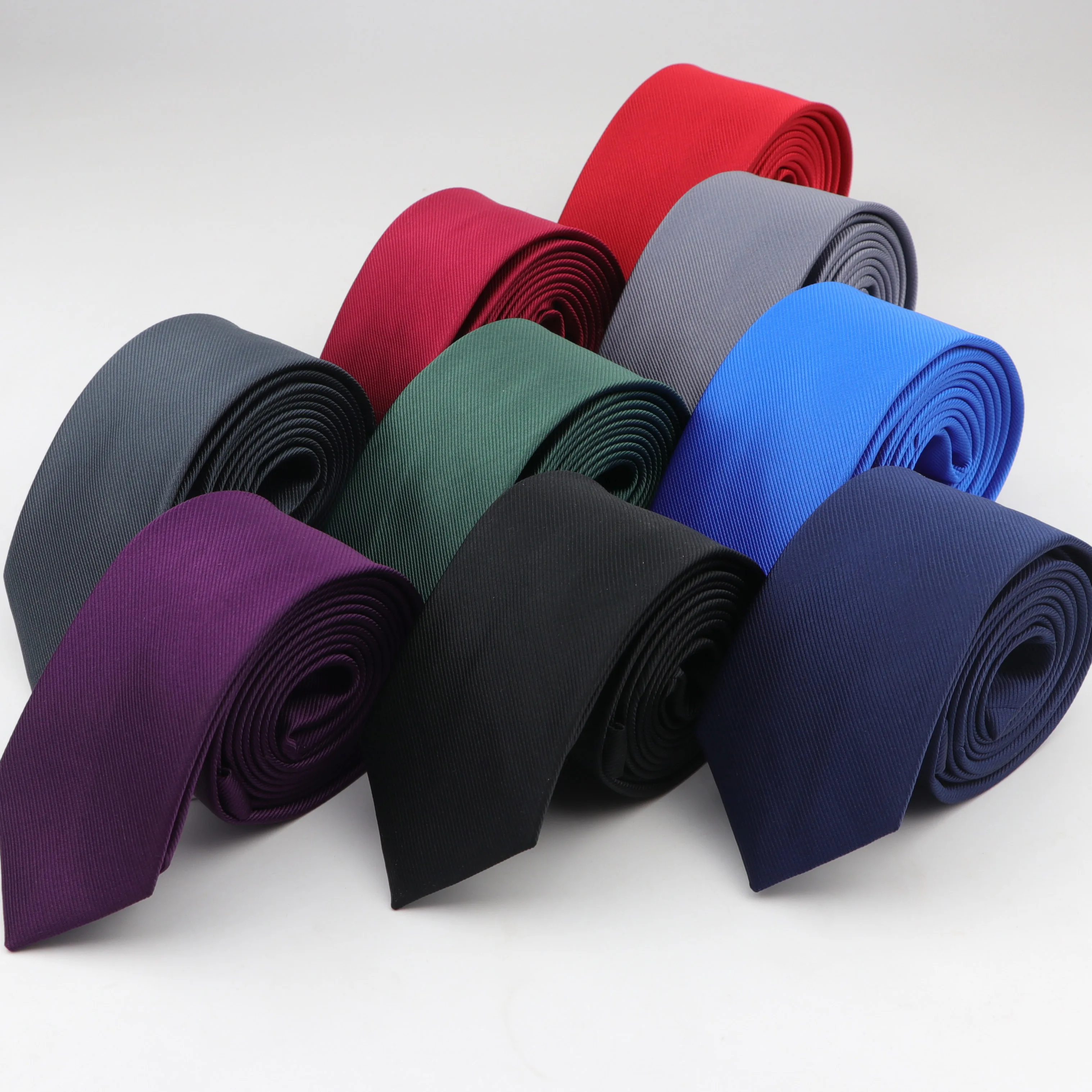 

Hight Quality 1200 Needles Necktie 6cm Width Solid Color Ties Gentleman Narrow Men Polyester Gravata Tie Formal Skinny Size