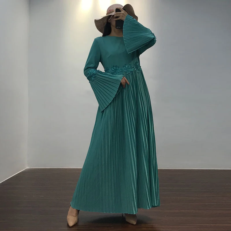 Vestidos Плиссированное мусульманское платье абайя кафтан пакистанские арабские платья ХИДЖАБ КАФТАН Marocain ислам платья халат Musulmane Longue