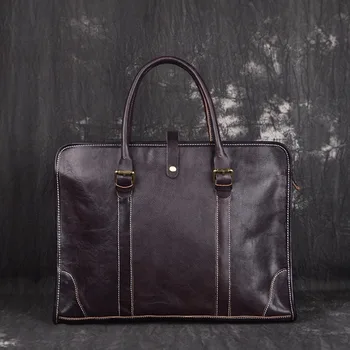 

Leather Simple Mobile Men Single Shoulder Bag Briefcase File Manually Is A Cross-Case