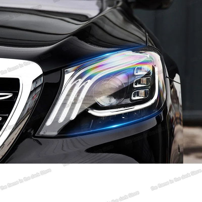 car headlight anti-scratch protective film for mercedes benz S class 2014 2015 2016 2017 2018 2019 W222 accessory sticker c217 | Автомобили