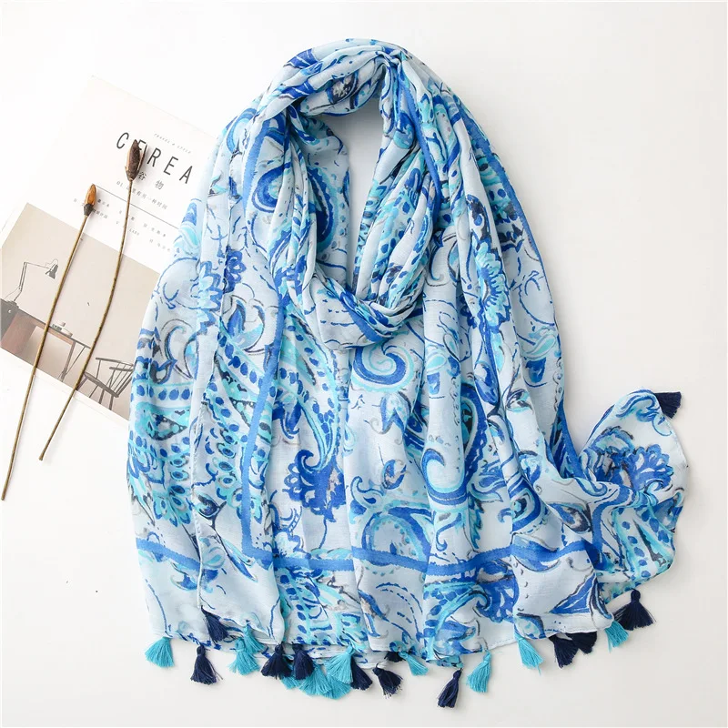 2022 Women Fashion Cashew Floral Tassel Viscose Shawl Scarf Lady High Quality Wrap Pashmina Stole Bufandas Muslim Hijab 180*90Cm autumn fashion lovely cashew floral tassel viscose shawl scarf lady high quality soft wrap pashmina stole muslim hijab 180 90cm