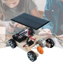 Voiture de course solaire sans fil en bois pour enfants, modèle assemblé, jouet éducatif, bricolage