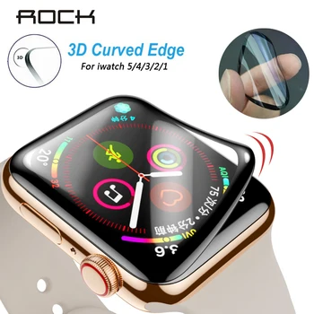 

ROCK Tempered Glass For Apple Watch 38mm 40mm 42mm 44mm 3D Edge Fiberglass Screen Protector Applies to iwatch 5 4 3 2 1 Series