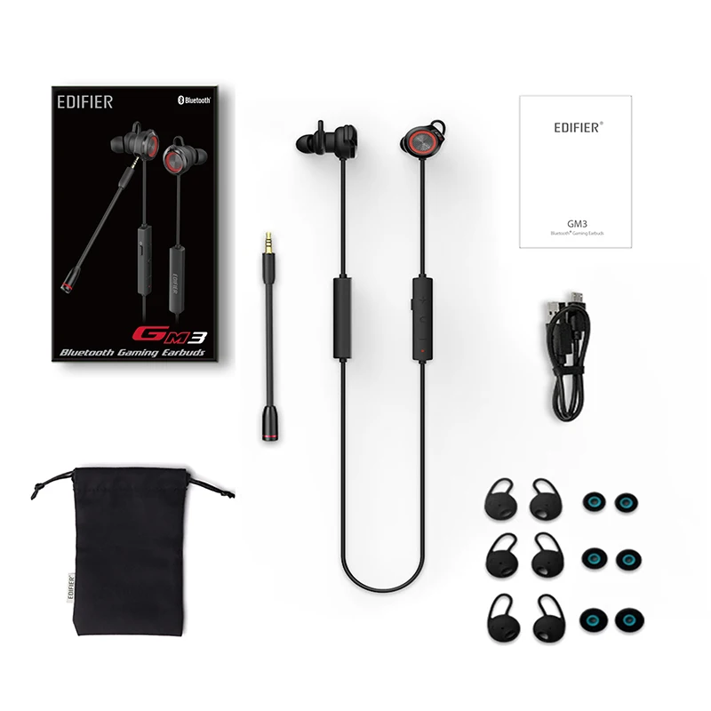 Edifier GM3 игровая bluetooth-гарнитура, беспроводное упражнение, фитнес-линия управления, тяжелый бас, вибрационный наушник с микрофоном