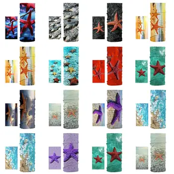 

New Dust-Proof and Breathable Scarf Silk Starfish Pattern Unisex All Seasons Universal Soft and Safe Material Fitness Head Scarf