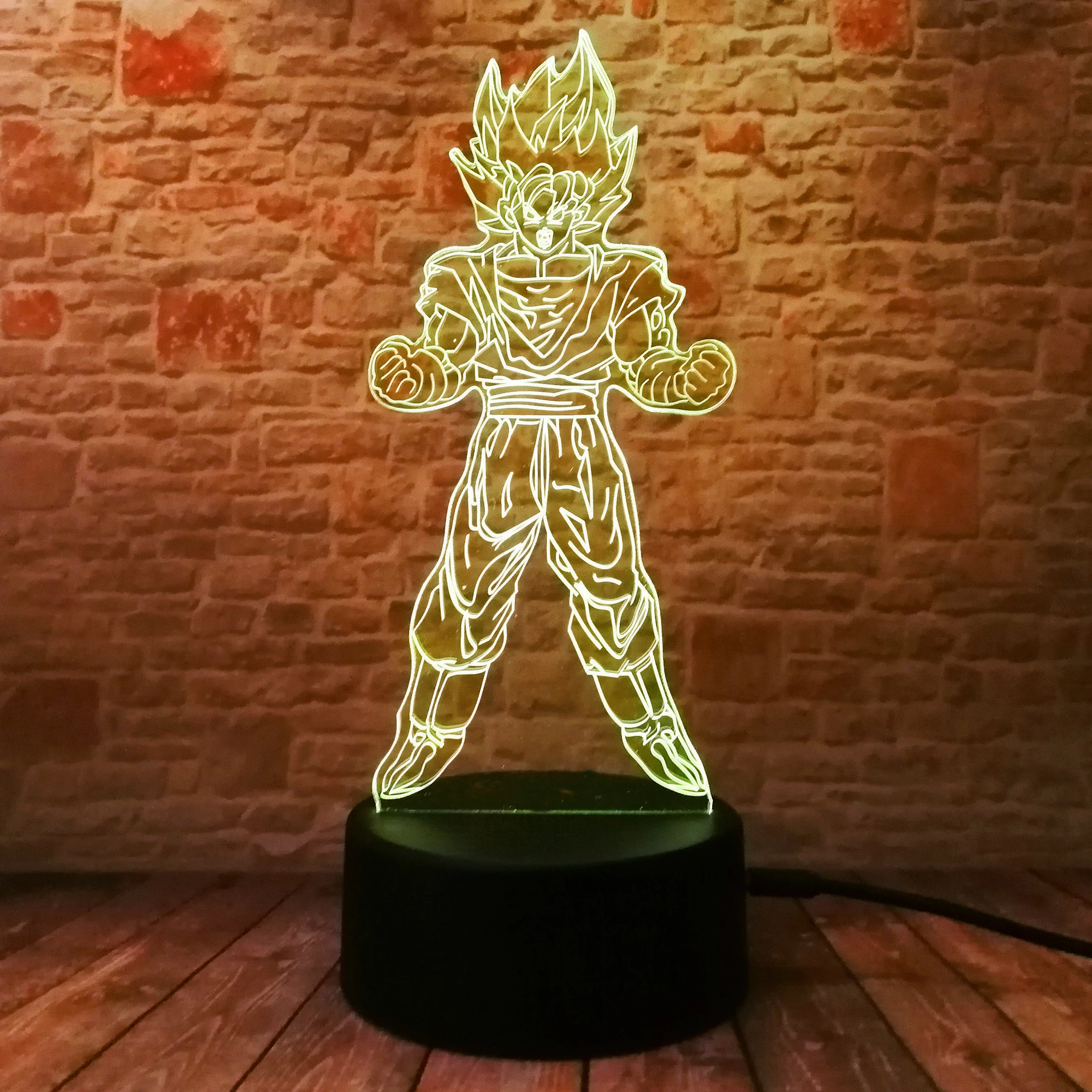 Dragon Ball Z Son Goku Super Saiyan vegeta 3D светодиодный ночник 7 цветов Изменение для мальчиков спальня спальный Декор ребенок рождественские подарки